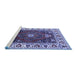 Sideview of Machine Washable Persian Blue Traditional Rug, wshurb1472blu