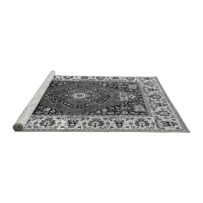 Sideview of Machine Washable Persian Gray Traditional Rug, wshurb1472gry