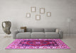 Machine Washable Persian Pink Traditional Rug in a Living Room, wshurb1472pnk