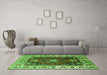 Machine Washable Persian Green Traditional Area Rugs in a Living Room,, wshurb1472grn