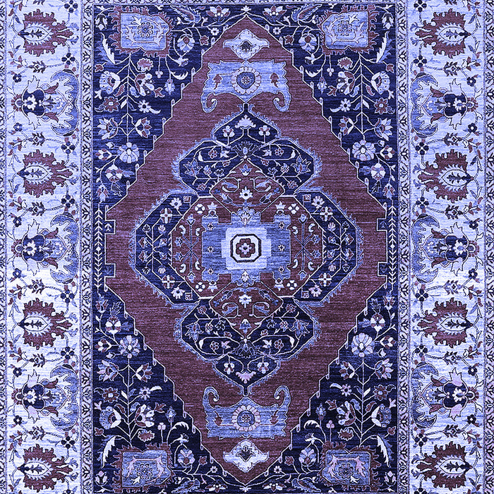 Machine Washable Persian Blue Traditional Rug, wshurb1472blu