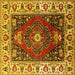 Square Machine Washable Persian Yellow Traditional Rug, wshurb1472yw