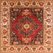 Square Machine Washable Persian Orange Traditional Area Rugs, wshurb1472org