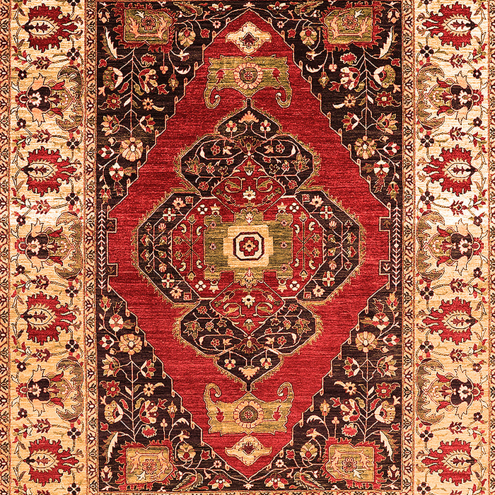 Machine Washable Persian Orange Traditional Area Rugs, wshurb1472org