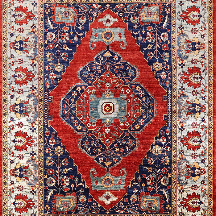 Mid-Century Modern Carbon Red Persian Rug, urb1472