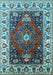 Machine Washable Persian Light Blue Traditional Rug, wshurb1472lblu