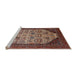 Sideview of Machine Washable Industrial Modern Deep Red Rug, wshurb1473