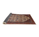 Sideview of Mid-Century Modern Deep Red Oriental Rug, urb1473