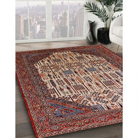 Mid-Century Modern Deep Red Oriental Rug, urb1473