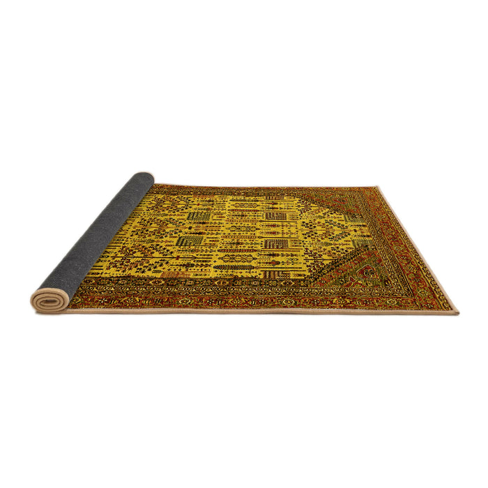 Sideview of Oriental Yellow Industrial Rug, urb1473yw