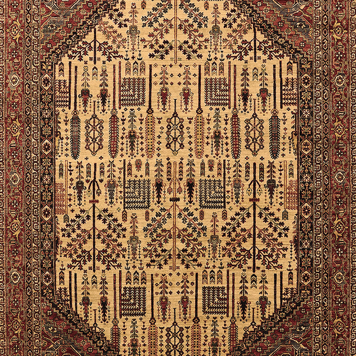 Machine Washable Oriental Brown Industrial Rug, wshurb1473brn