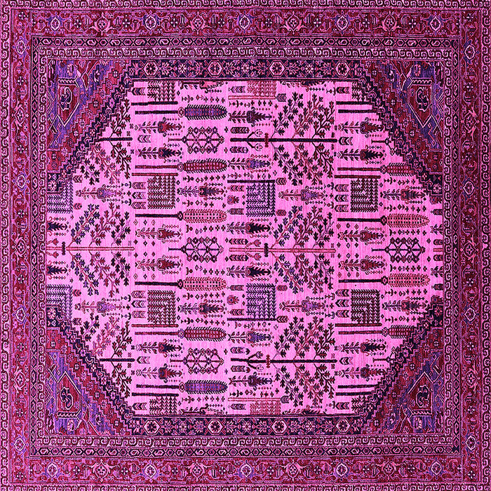 Square Oriental Pink Industrial Rug, urb1473pnk