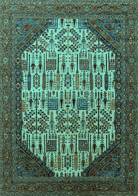 Oriental Turquoise Industrial Rug, urb1473turq