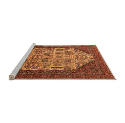 Sideview of Machine Washable Oriental Orange Industrial Area Rugs, wshurb1473org