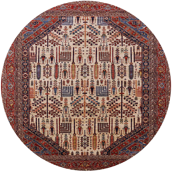 Round Machine Washable Industrial Modern Deep Red Rug, wshurb1473