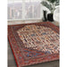 Mid-Century Modern Deep Red Oriental Rug in Family Room, urb1473