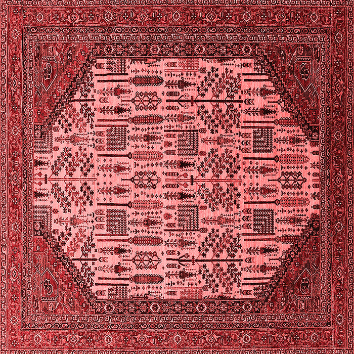 Machine Washable Oriental Red Industrial Rug, wshurb1473red