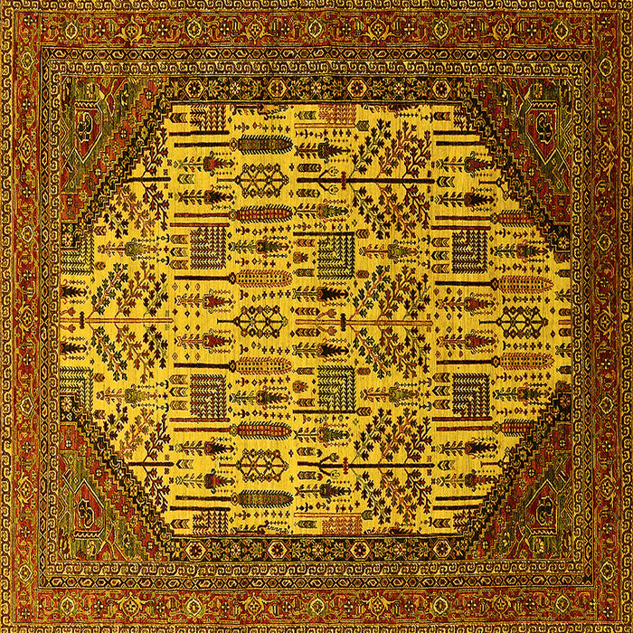 Square Oriental Yellow Industrial Rug, urb1473yw