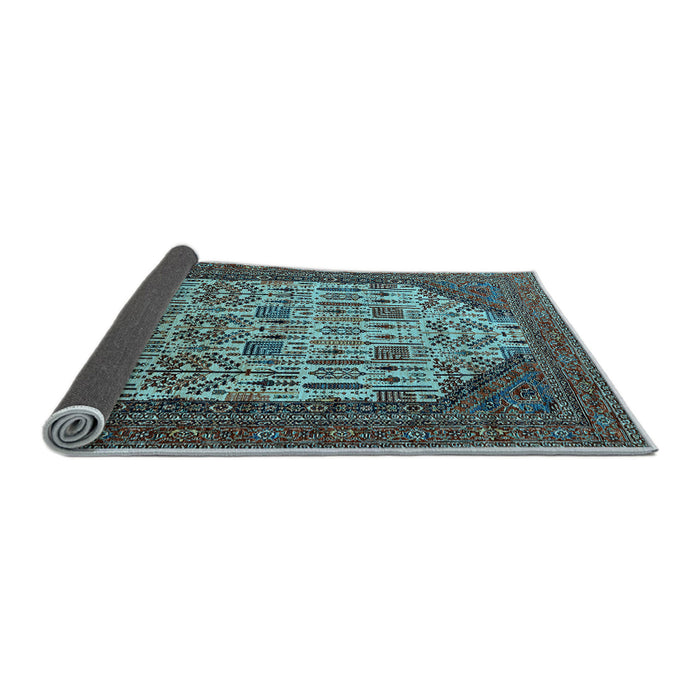Sideview of Oriental Light Blue Industrial Rug, urb1473lblu