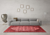 Machine Washable Oriental Red Industrial Rug, wshurb1473red