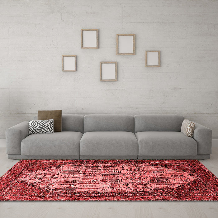 Industrial Red Washable Rugs