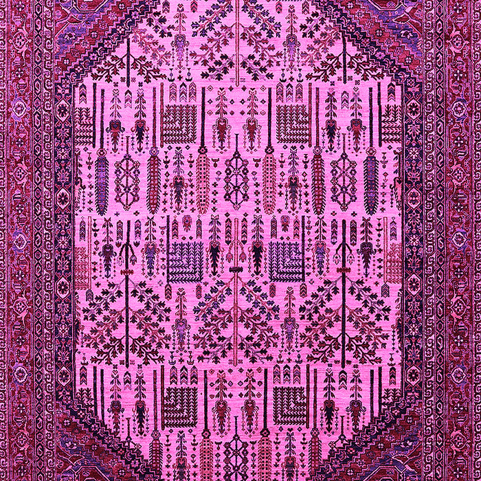 Machine Washable Oriental Pink Industrial Rug, wshurb1473pnk