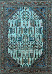 Oriental Light Blue Industrial Rug, urb1473lblu