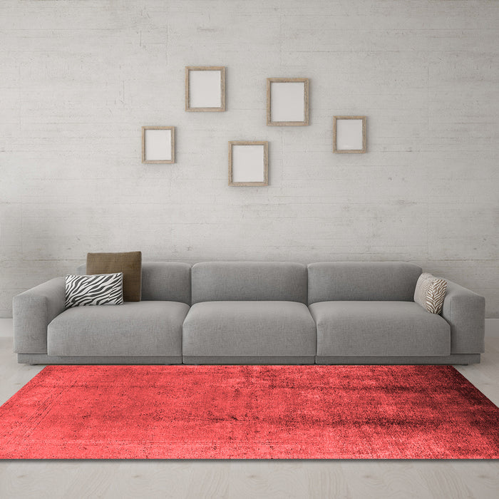 Industrial Red Washable Rugs