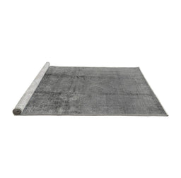 Sideview of Machine Washable Oriental Gray Industrial Rug, wshurb1474gry