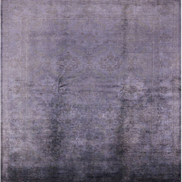 Square Mid-Century Modern Purple Oriental Rug, urb1474