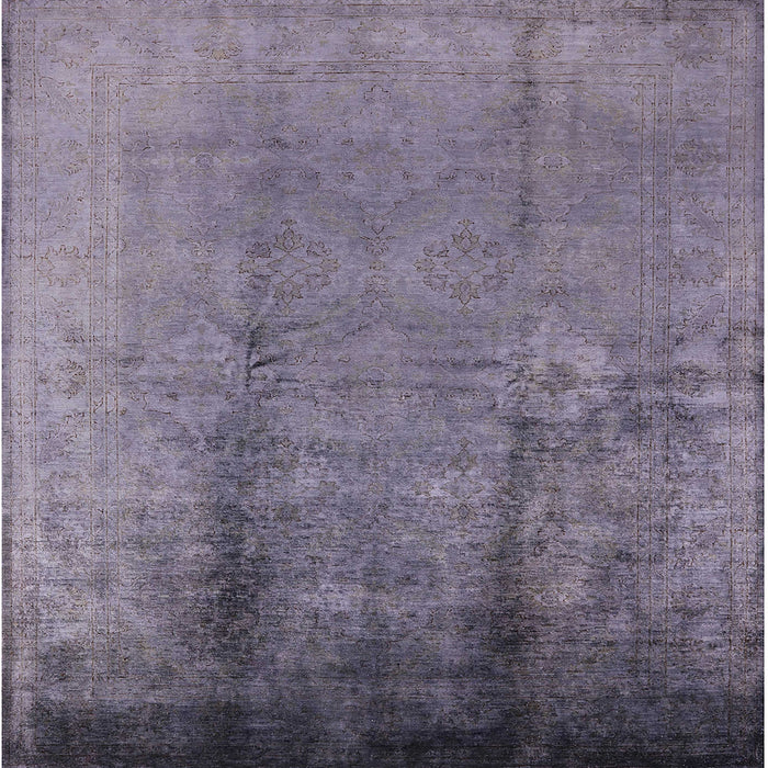 Square Mid-Century Modern Purple Oriental Rug, urb1474