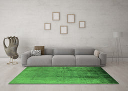 Machine Washable Oriental Green Industrial Area Rugs in a Living Room,, wshurb1474grn