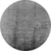 Round Oriental Gray Industrial Rug, urb1474gry