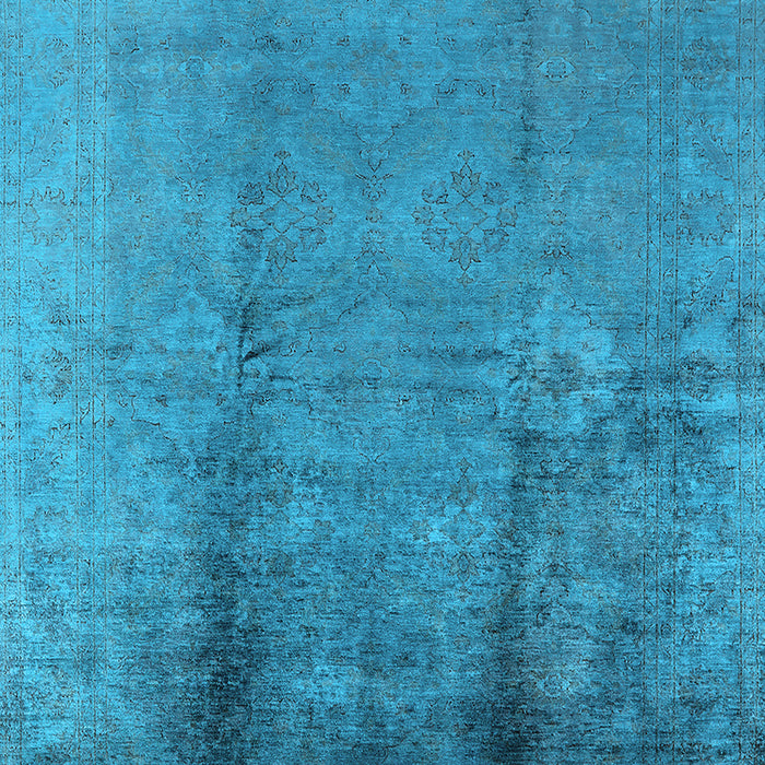 Machine Washable Oriental Light Blue Industrial Rug, wshurb1474lblu