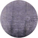 Round Machine Washable Industrial Modern Grape Purple Rug, wshurb1474