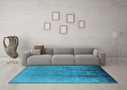 Machine Washable Oriental Light Blue Industrial Rug in a Living Room, wshurb1474lblu