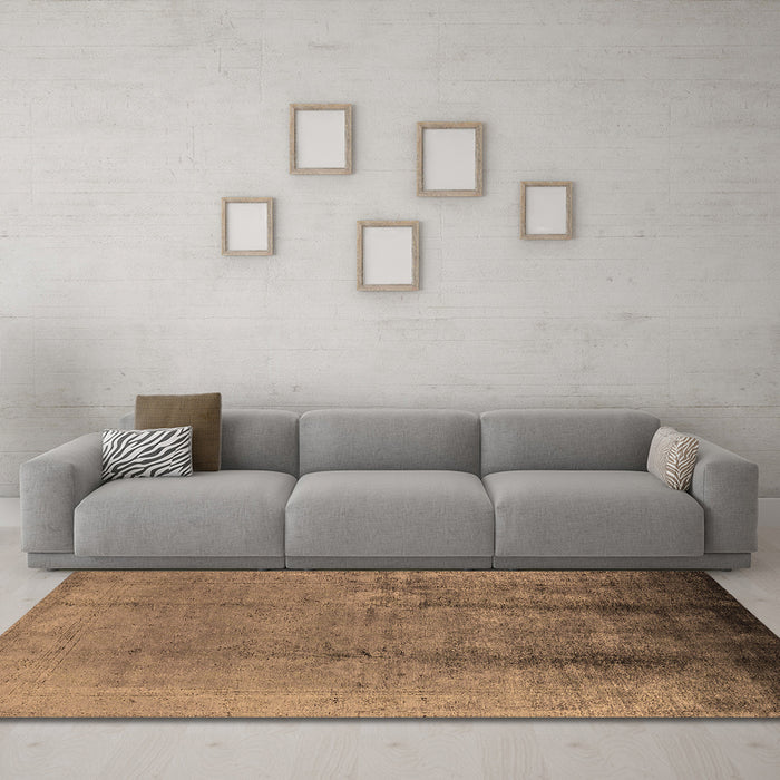 Machine Washable Oriental Brown Industrial Rug in a Living Room,, wshurb1474brn