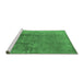 Sideview of Machine Washable Oriental Emerald Green Industrial Area Rugs, wshurb1474emgrn