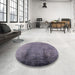 Round Machine Washable Industrial Modern Grape Purple Rug in a Office, wshurb1474