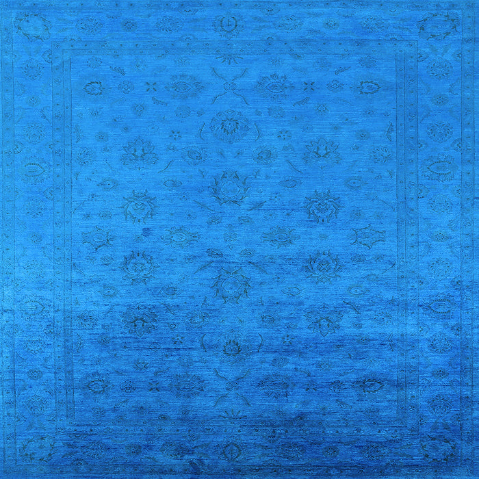 Square Machine Washable Persian Light Blue Bohemian Rug, wshurb1475lblu