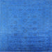 Square Machine Washable Industrial Modern Neon Blue Rug, wshurb1475