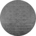 Round Machine Washable Persian Gray Bohemian Rug, wshurb1475gry