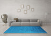 Machine Washable Persian Turquoise Bohemian Area Rugs in a Living Room,, wshurb1475turq