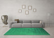 Machine Washable Persian Green Bohemian Area Rugs in a Living Room,, wshurb1475grn