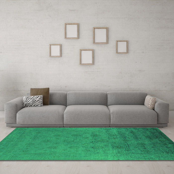 Machine Washable Persian Green Bohemian Area Rugs in a Living Room,, wshurb1475grn