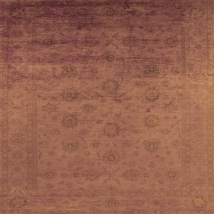 Square Machine Washable Persian Orange Bohemian Area Rugs, wshurb1475org