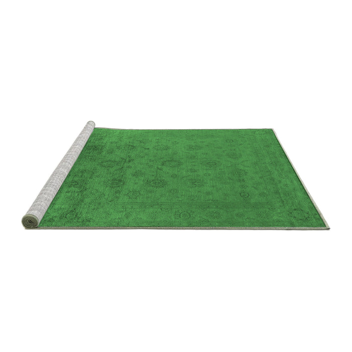 Sideview of Machine Washable Persian Emerald Green Bohemian Area Rugs, wshurb1475emgrn