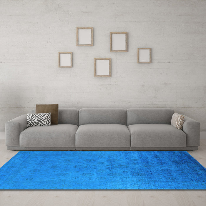 Machine Washable Persian Light Blue Bohemian Rug in a Living Room, wshurb1475lblu
