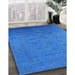 Machine Washable Industrial Modern Neon Blue Rug in a Family Room, wshurb1475