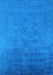 Machine Washable Persian Light Blue Bohemian Rug, wshurb1475lblu
